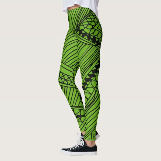 Doodle 1A Legging Noir Vert Profond (Gauche)