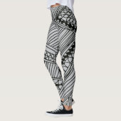 Doodle 1A Leggings Gris Clair et Noir (Gauche)