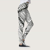 Doodle 1A Leggings Noir Blanc (Droite)