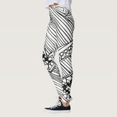Doodle 1A Leggings Noir Blanc (Gauche)