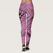 Doodle 1A Leggings Noir Rose Fluorescent (Dos)