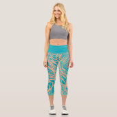 Doodle 1E Aqua Peach 1 Leggings Capri (Recto)