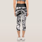 Doodle 1E Black White 1 Capri Leggings (Verso)