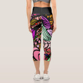 Doodle 1E Pink 1 Capri Leggings (Verso)