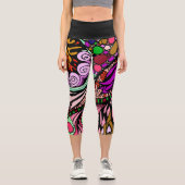 Doodle 1E Pink 1 Capri Leggings (Recto)