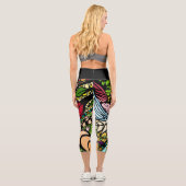 Doodle 1E Red 1 Capri Leggings (Verso)