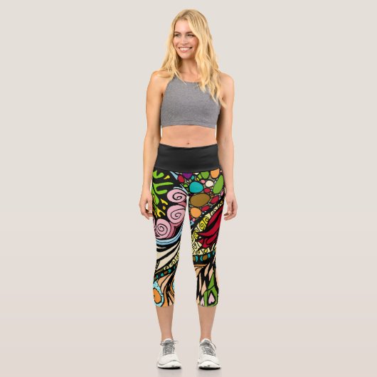 Doodle 1E Red 1 Capri Leggings (Recto)