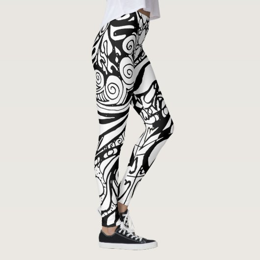 Doodle 9B Black White Leggings (Rechts)