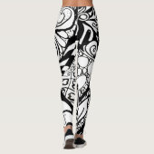 Doodle 9B Leggings Noir Blanc (Dos)