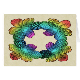 Doodle à fleurs arc-en-ciel