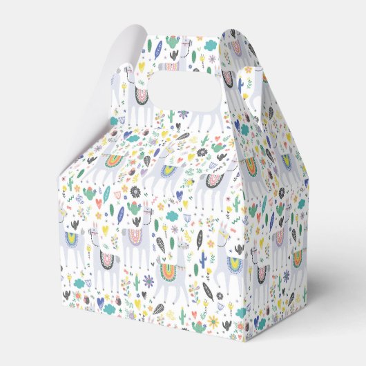 Doodle Alpaca Pattern Bedankdoosjes (Voorkant Zijde)