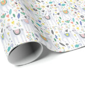 Doodle Alpaca Pattern Cadeaupapier (Rol Hoek)