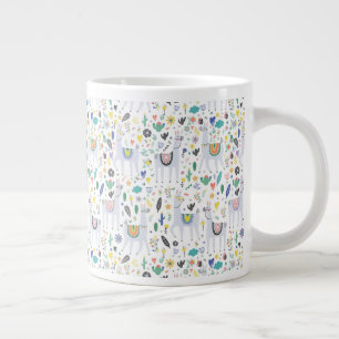 Doodle Alpaca Pattern Extra Grote Beker