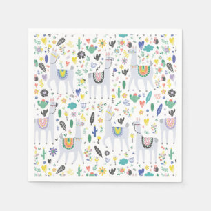Doodle Alpaca Pattern Servet