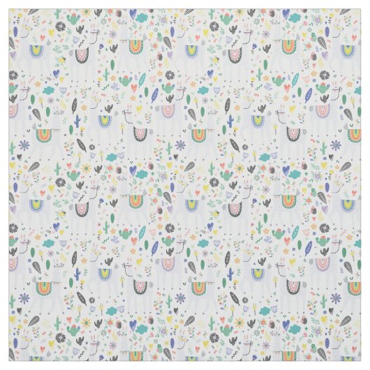 Doodle Alpaca Pattern Stof (Swatch)