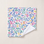 Doodle amusant coloré formes vibrantes (Gant de toilette)