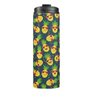 Doodle ananas, hand getekend, zomer patroon. thermosbeker