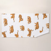 Doodle animal tigre japonais sans soudure main vin (Serviette de bain)