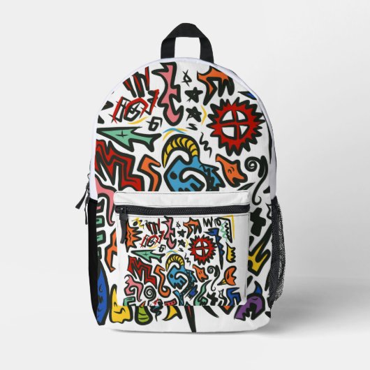 Doodle Art Bag Bedrukte Rugzak (Voorkant)