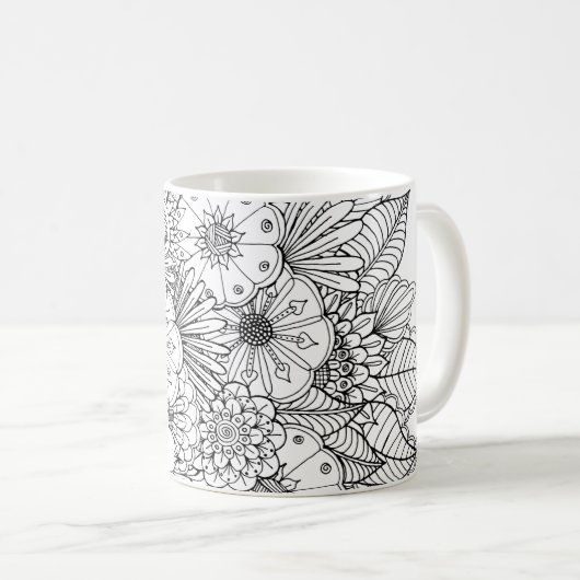 Doodle Art Design nr. 1 op mok van koffie (Voorkant rechts)