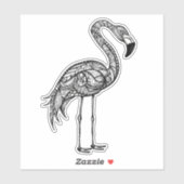 Doodle art Flamingo Sticker (Vel)