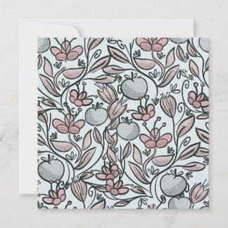 Doodle art floral bedankkaart