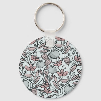 Doodle art floral sleutelhanger