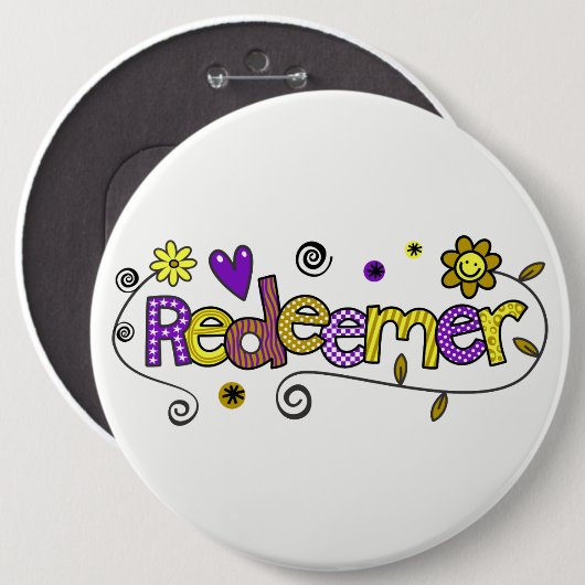 Doodle Art I Redeemer Ronde Button 6,0 Cm (Voorkant /achterkant)