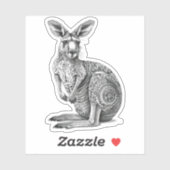 Doodle art Kangaroo Sticker (Vel)