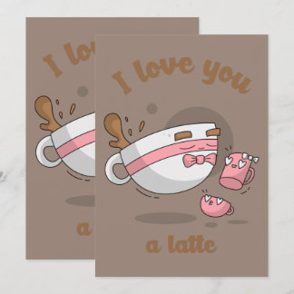Doodle Art Latte Art Coffee Cute Cartoon Art Kaart