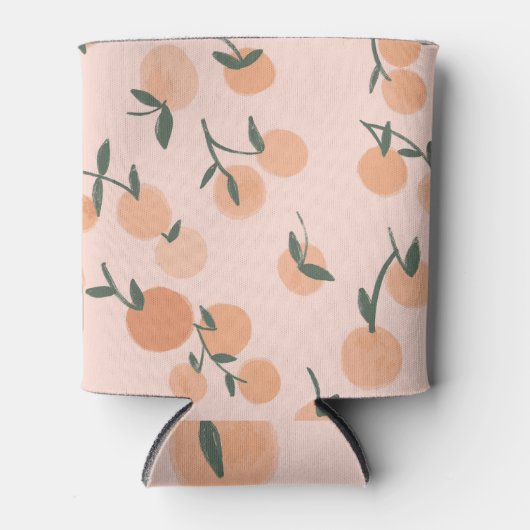 Doodle Art: Oranje kersen  patroon Blikjeskoeler (Voorkant)