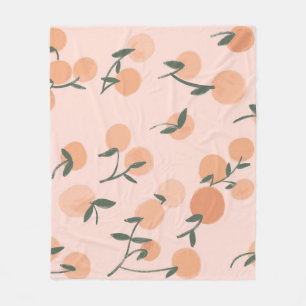 Doodle Art: Oranje kersen patroon Fleece Deken