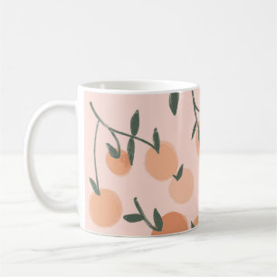 Doodle Art: Oranje kersen patroon Koffiemok