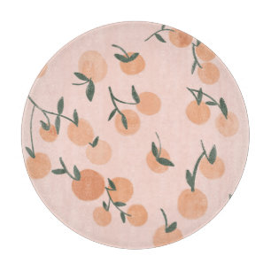 Doodle Art: Oranje kersen patroon Snijplank