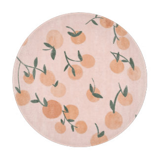Doodle Art: Oranje kersen patroon Snijplank