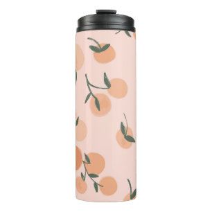 Doodle Art: Oranje kersen patroon Thermosbeker