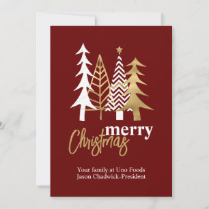 Doodle Art Trees Red Company kerst Kaart