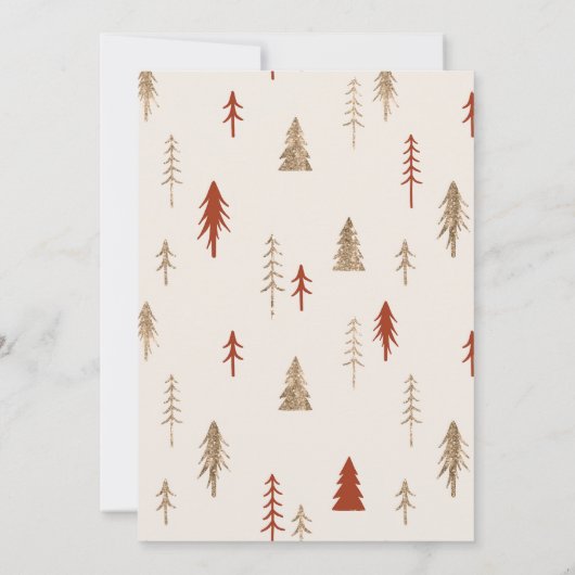 Doodle Art Trees - Uitnodiging voor kerstfeestdage (Achterkant)