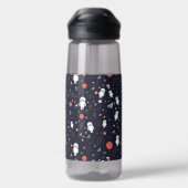 Doodle Astronaut Patroon Waterfles (Achterkant)