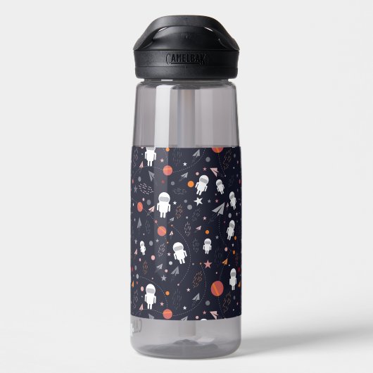 Doodle Astronaut Patroon Waterfles (Achterkant)