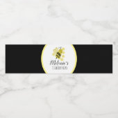 Doodle Bee and Hive Birthday Baby shower Party Waterfles Etiket (Enkel label)