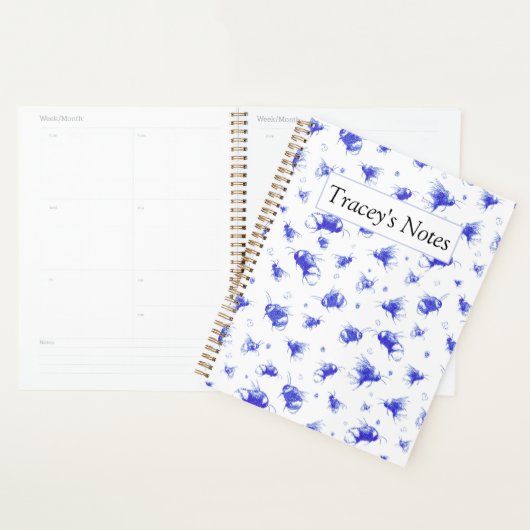 Doodle Bee Planner - Cadeau de Noël personnalisé (Devant avec enveloppe)
