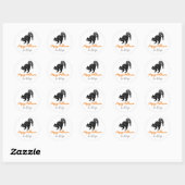 Doodle Black Cat Custom Halloween Stickers (Vel)