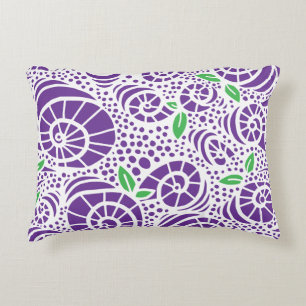Doodle bladeren en abstracte slak krullen accent kussen