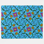 doodle bloemen deken (Voorkant (Horizontaal))