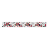 Doodle bloemen en bladeren in rood en zwart lint (Voorkant)