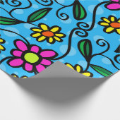 doodle bloemen inpakpapier (Hoek)