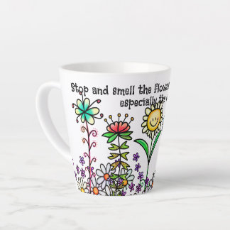 Doodle Bloemen Latte Mok Klein
