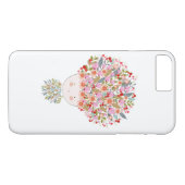 Doodle bloemen mooi meisje gezicht Case-Mate iPhone case (Achterkant (Horizontaal))