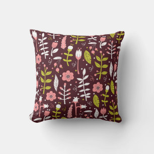 Doodle bloemnaadloos patroon Kussen